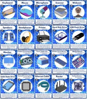 Basic Computer Parts Poster Package