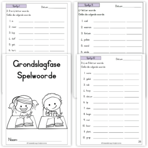 Grondslagfase Spelwoorde in Afrikaans
