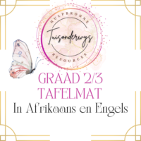 Graad 2-3 Tafelmat in Afrikaans en Engels