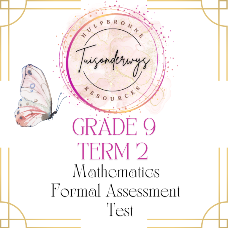 Grade 9 Term 2 Mathematics Formal Assessment Test – Tuisonderwys Hulpbronne