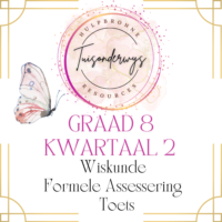 Graad 8 Kwartaal 2 Wiskunde Formele Assessering Toets