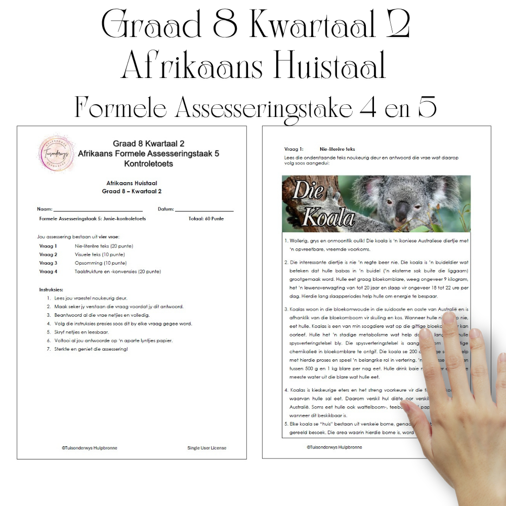 Graad 8 Kwartaal 2 Afrikaans HT Formele Assesseringstake 4 en 5 - Image 2