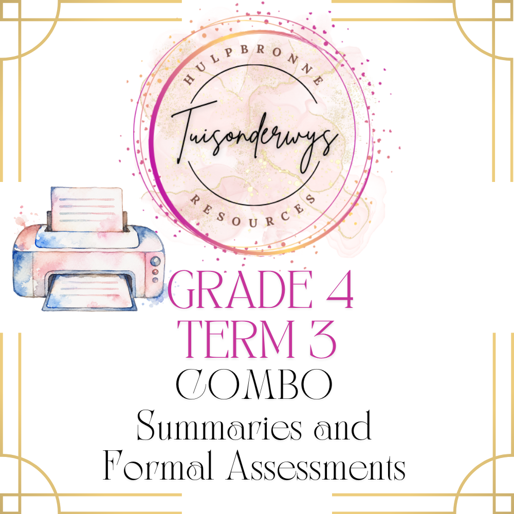 Grade 4 Term 3 Summaries and Formal Assessments Package - Printed