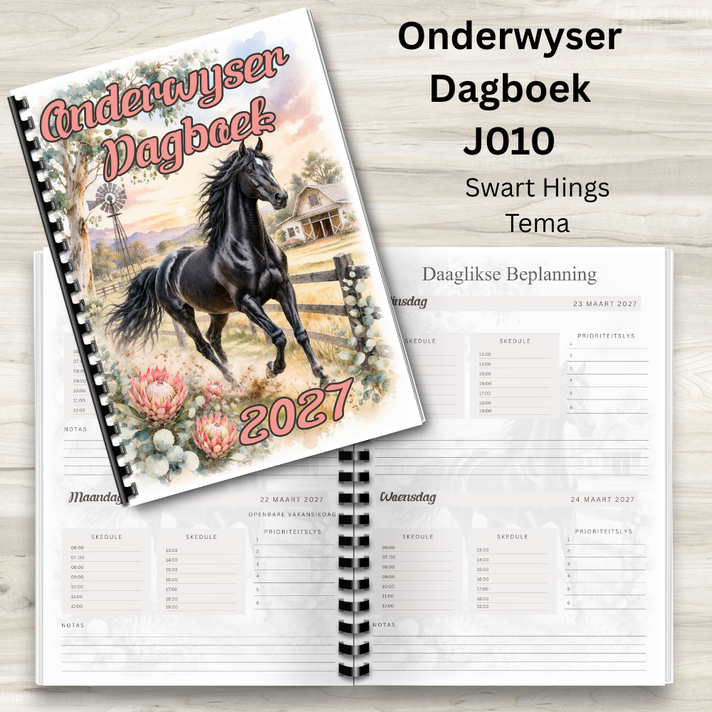 J010 - Onderwyser Dagboek - Swart Hings Tema