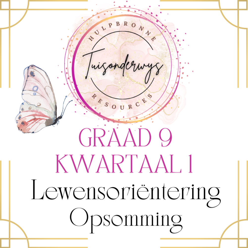 Graad 9 Kwartaal 1 Lewensoriëntering Opsomming