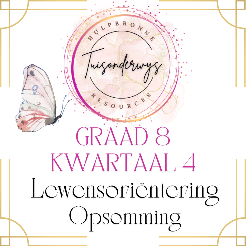 Graad 8 Kwartaal 4 Lewensoriëntering Opsomming