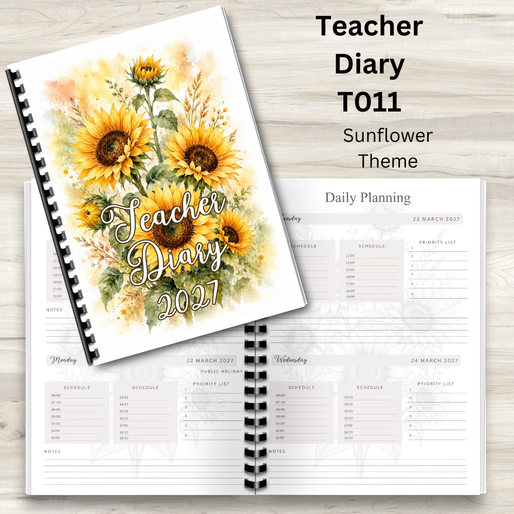 T011 – Teacher Diary – Sunflower Theme